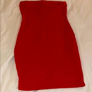 Red tube dress